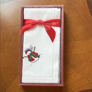Windham Weavers Festive Snowman Embroidered Napkins - cotton